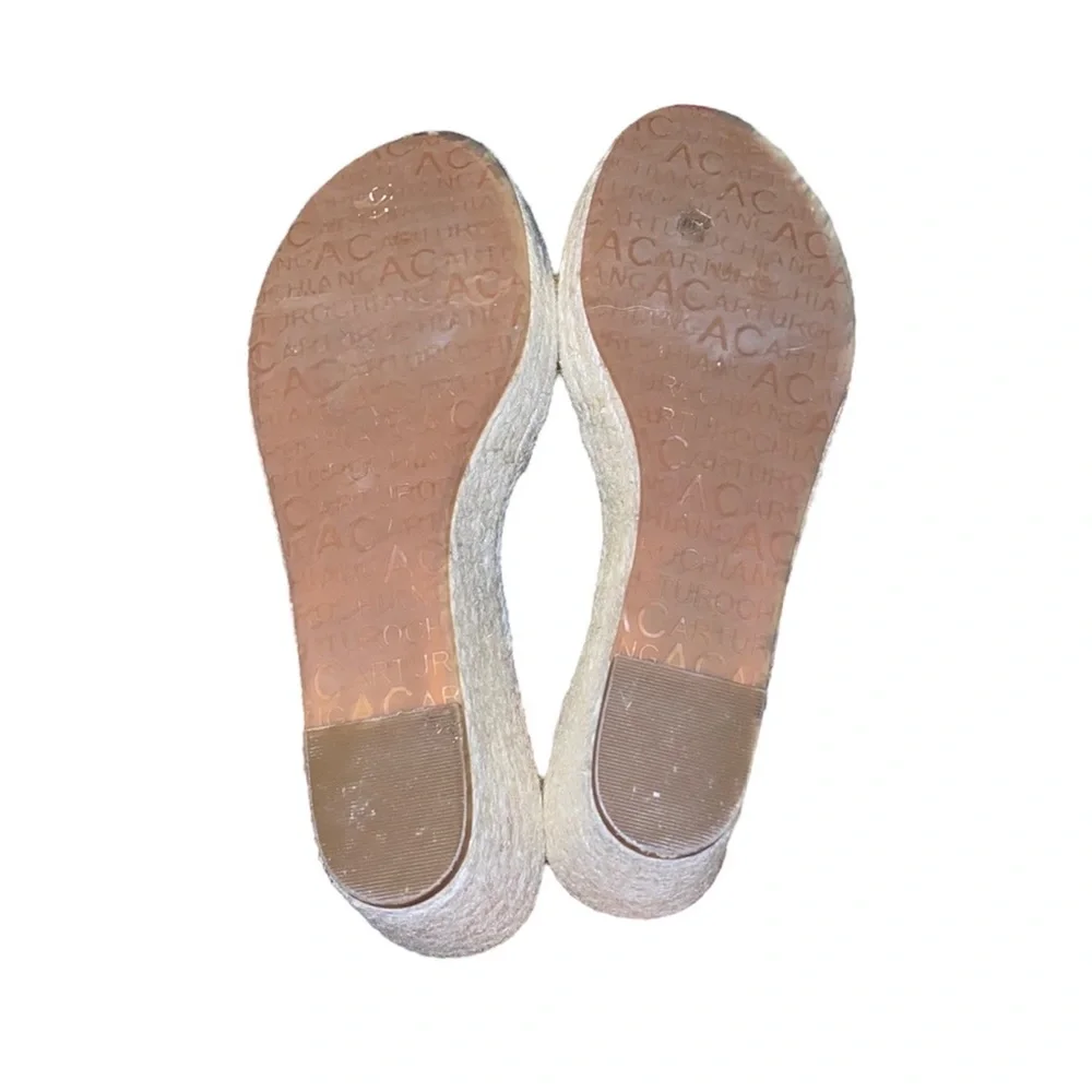 Arturo Chiang Patent Leather Wedge Sandal Size 9.5 - Picture 5 of 6